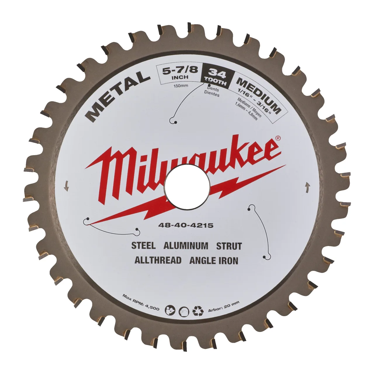 Circular saw blades for metal LAME SCIE CIRCULAIRE MÉTAL 150X20X34Z (X1)