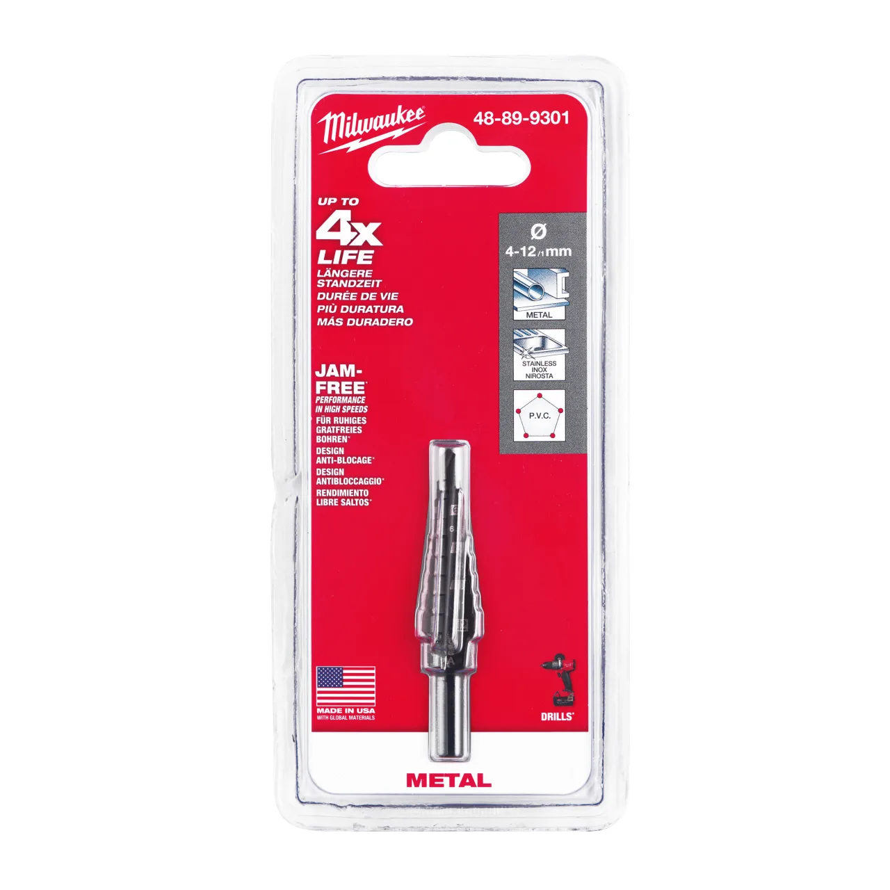 4 - 12 mm / 1″ Step Drills