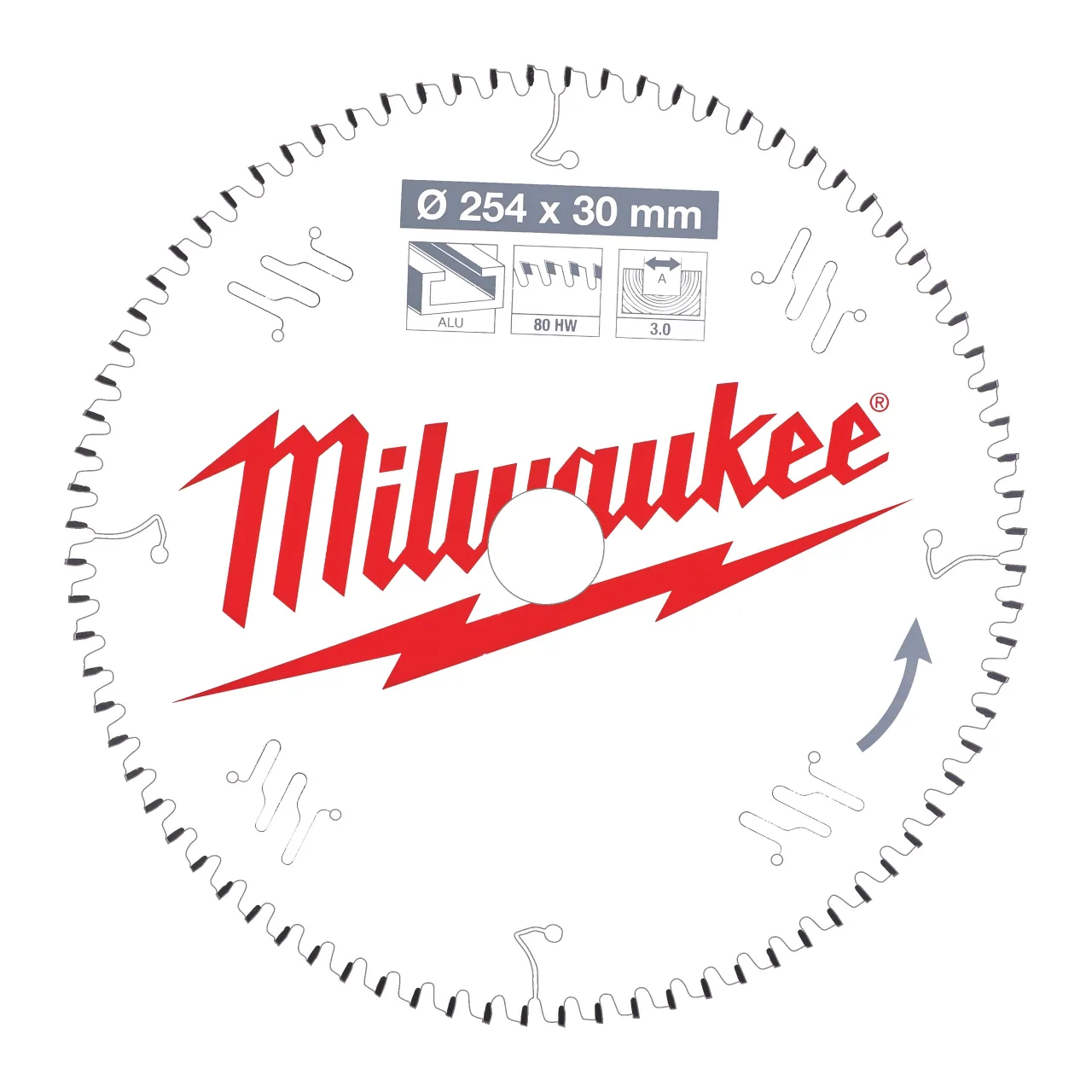 Circular saw blades for mitre saws Gen II CSB MS Alu254 x 30 x 3.0 x 80TF neg