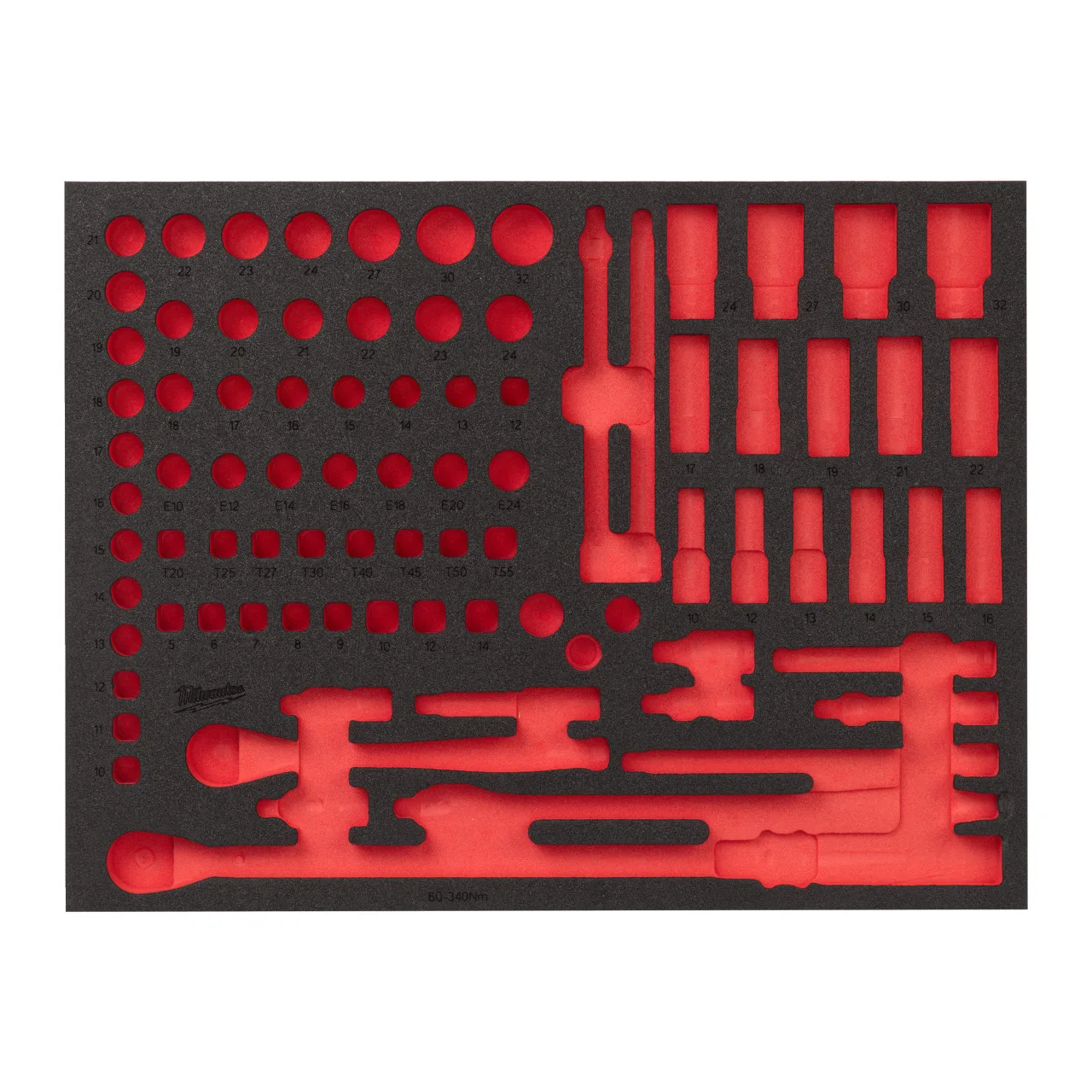 1/2'' Ratchet and Impact Socket Set Foam Insert Module vide, jeu de cliquet et douilles à choc 1/2" 85 pcs