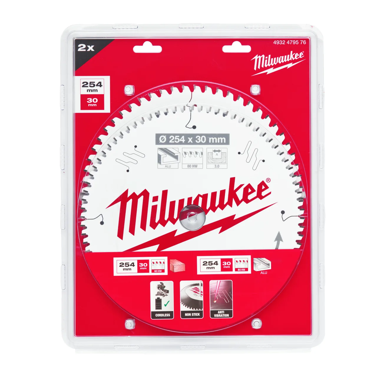 254 x 30 mm Jeu d'emballage double (2pc) Circular saw blades for mitre saws Gen II