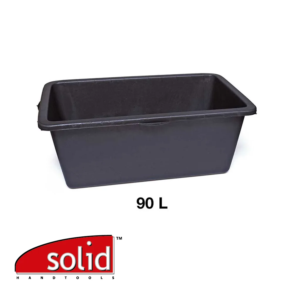 Auge à mortier - rectangulaire, PE, noir - 65 L - SOLID