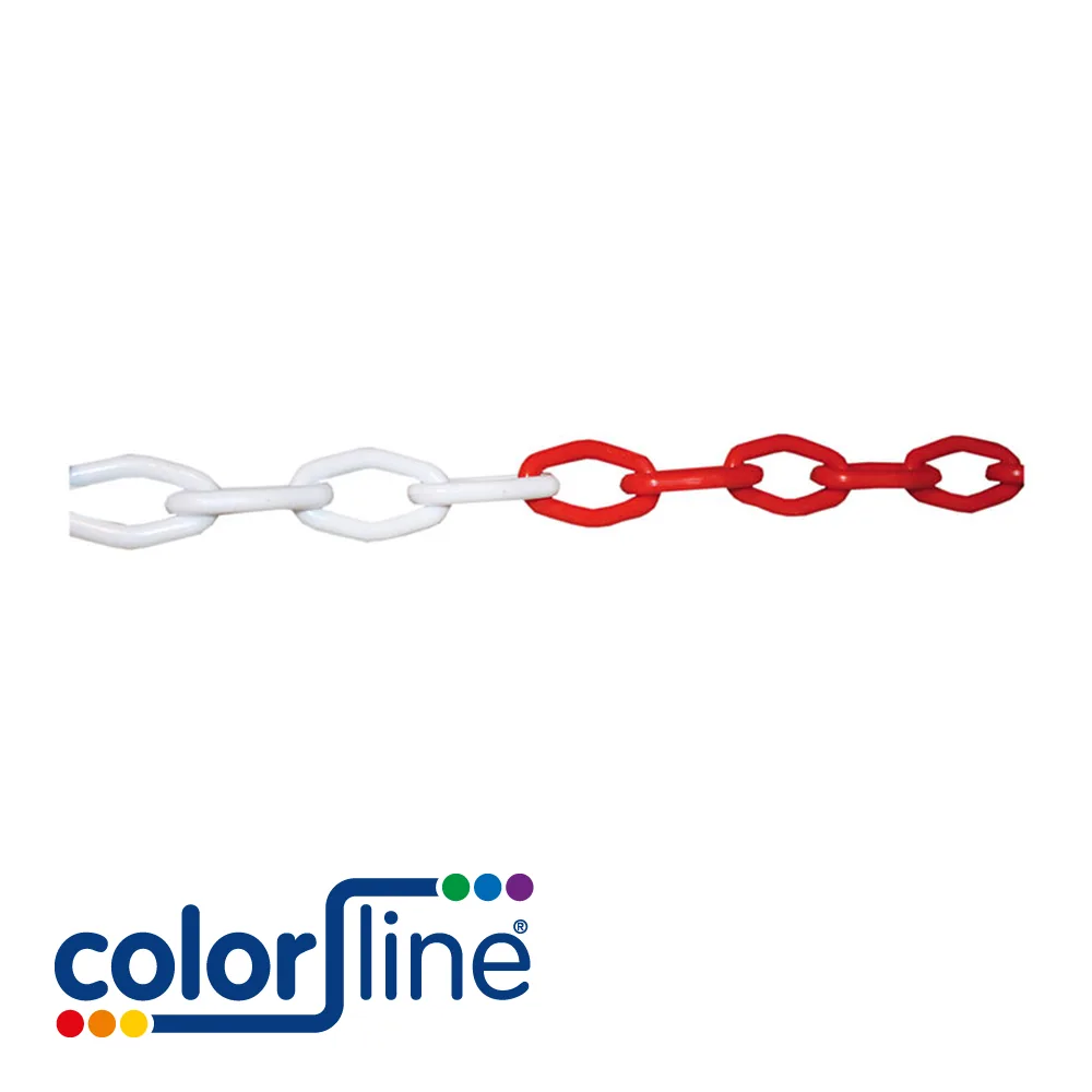 Chaîne de signalisation - rouge-blanc - Ø 7,5 mm x 25 m - COLOR LINE