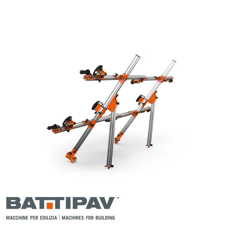 BATTIPAV Lève-carreaux - AGILE SYSTEM, 2 barres télescopiques, 6 ventouses, sur roues - 3300 mm