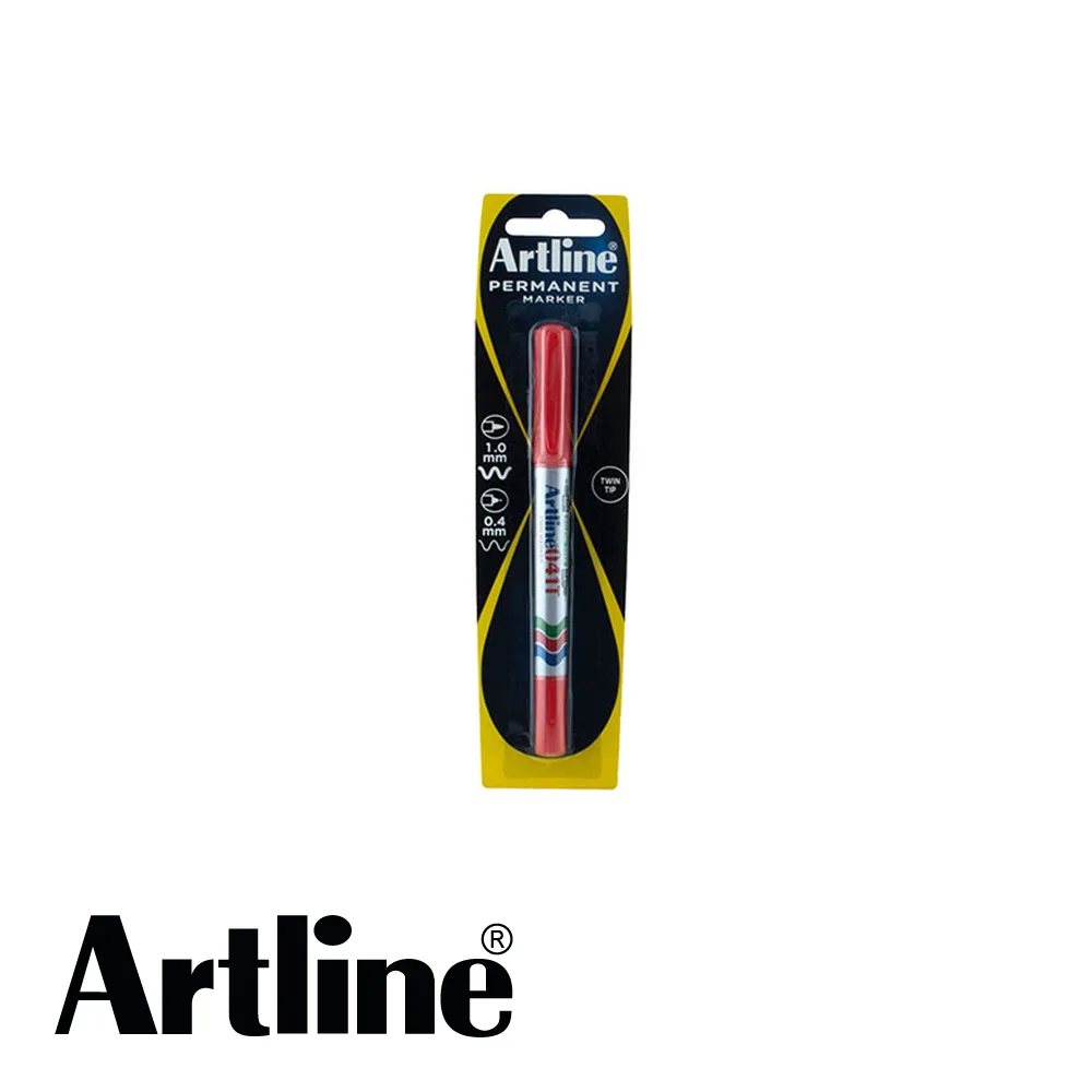 ARTLINE Marqueur permanent - TWIN MARKER 041T, rood, pointe ronde, blister - 1 mm + 0,4 mm