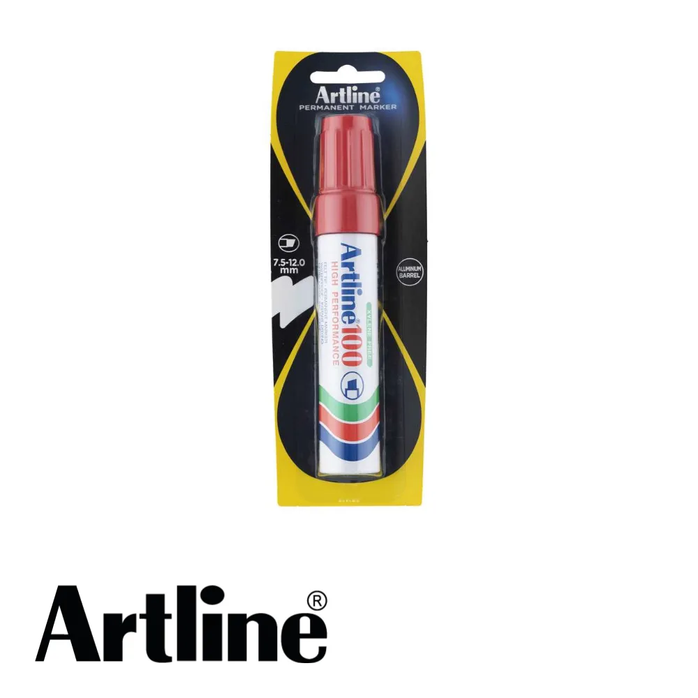ARTLINE Marqueur permanent - 100 NEAT, rouge, pointe biseautée - 7,5-12 mm (0629112)