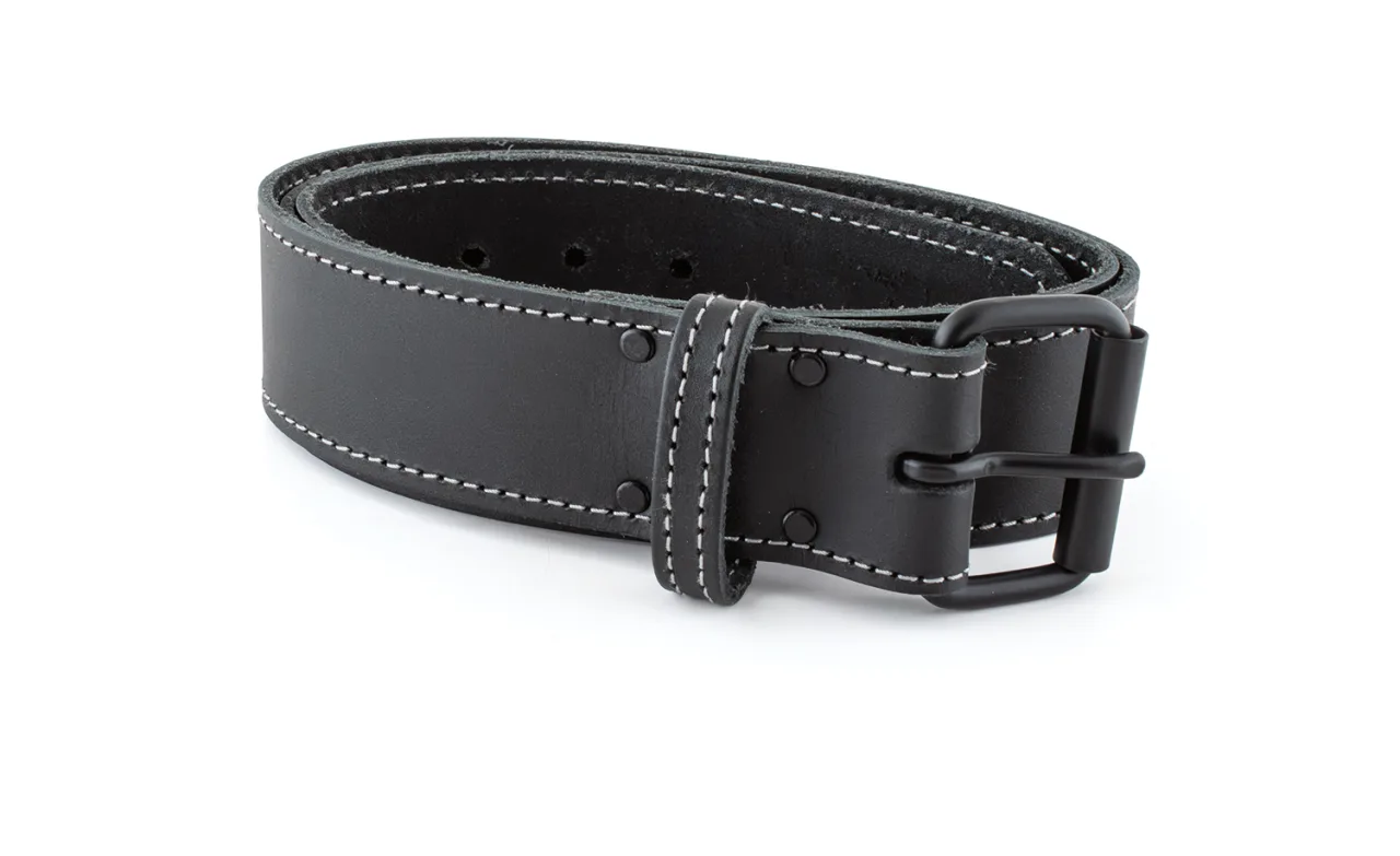 Ceinture - LEATHER, noir, cuir, boucle - 50 x 1300 mm - SOLID (EX TD LB50)