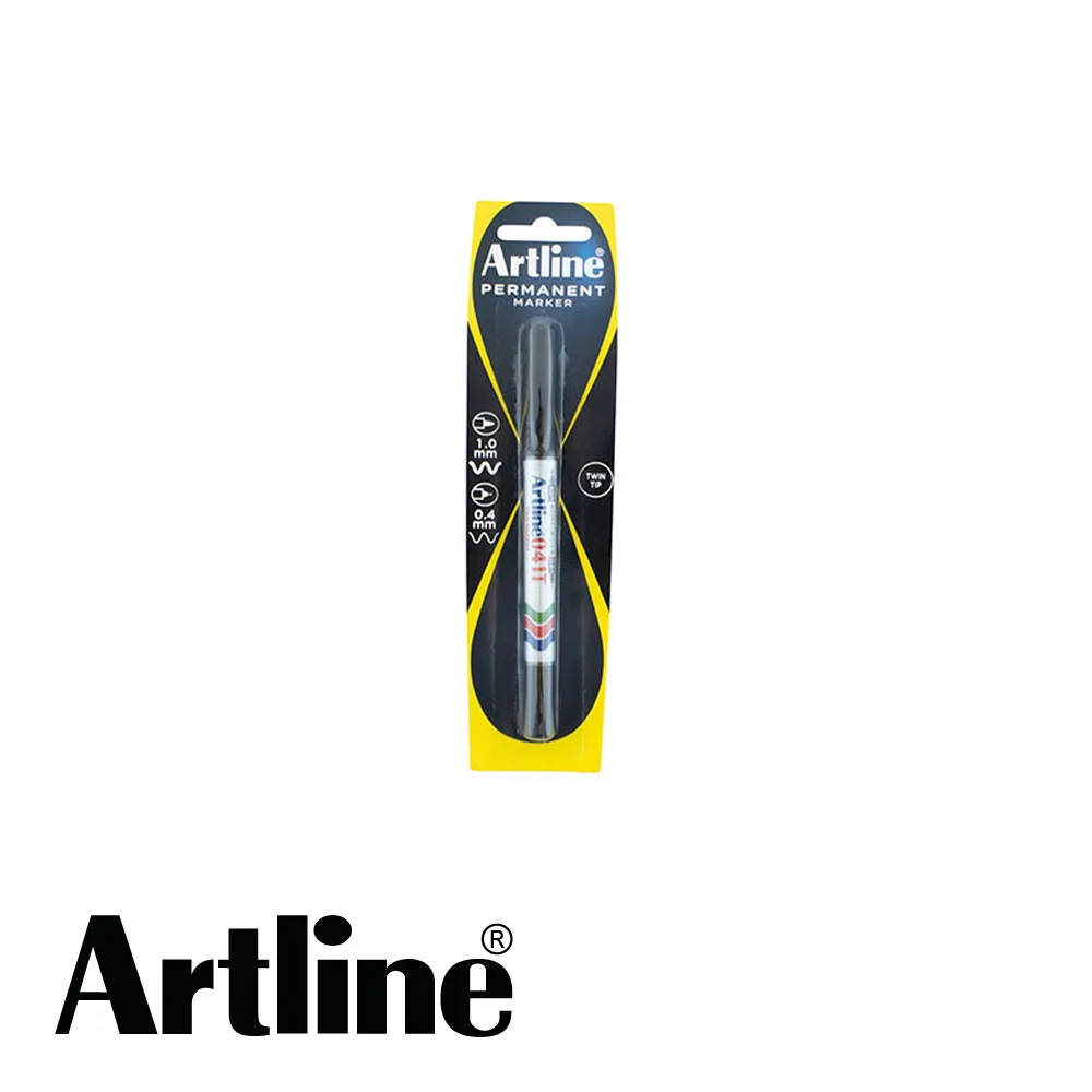 ARTLINE Marqueur permanent - TWIN MARKER 041T, zwart, pointe ronde, blister - 1 mm + 0,4 mm