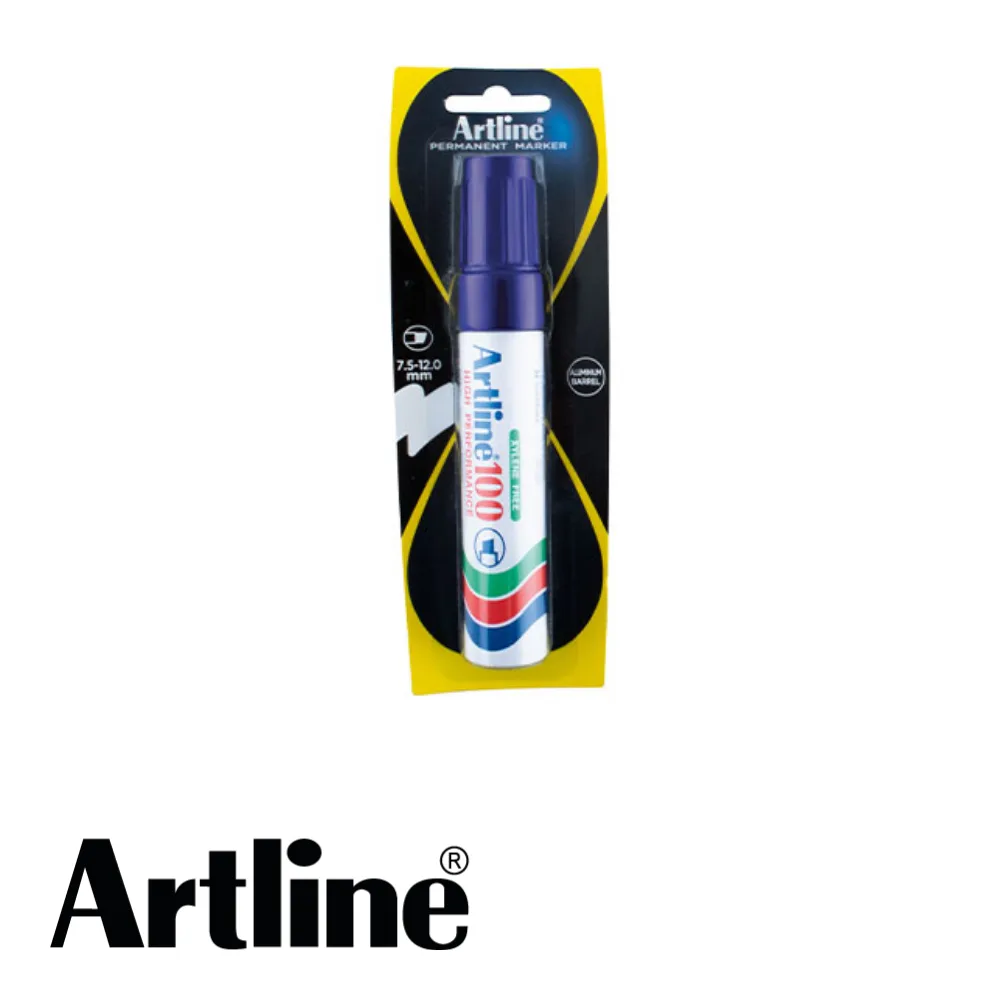 ARTLINE Marqueur permanent - 100 NEAT, bleu, pointe biseautée - 7,5-12 mm (0629111)