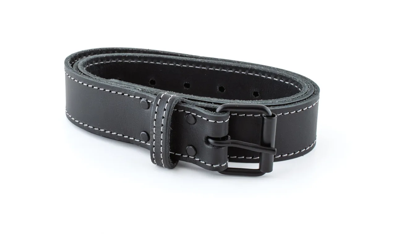 Ceinture - LEATHER, noir, cuir, boucle - 40 x 1300 mm - SOLID (EX TD LB40)