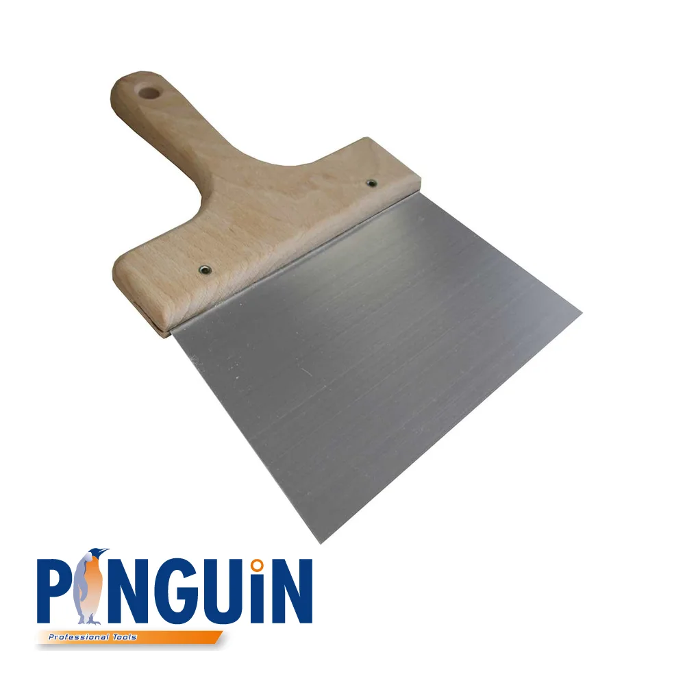 Couteau à enduire - acier, manche bois - 120 mm - PINGUIN