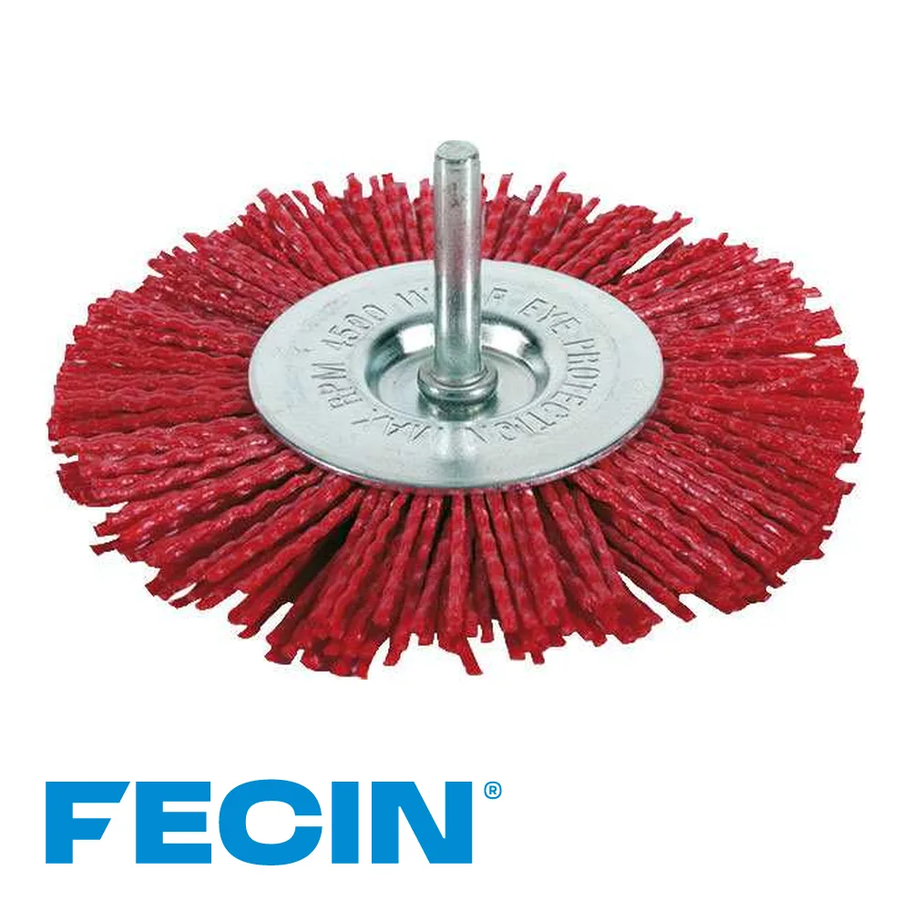Brosse boisseau - type FTA, tige 6 mm, nylon, blister - Ø 50 mm - FECIN
