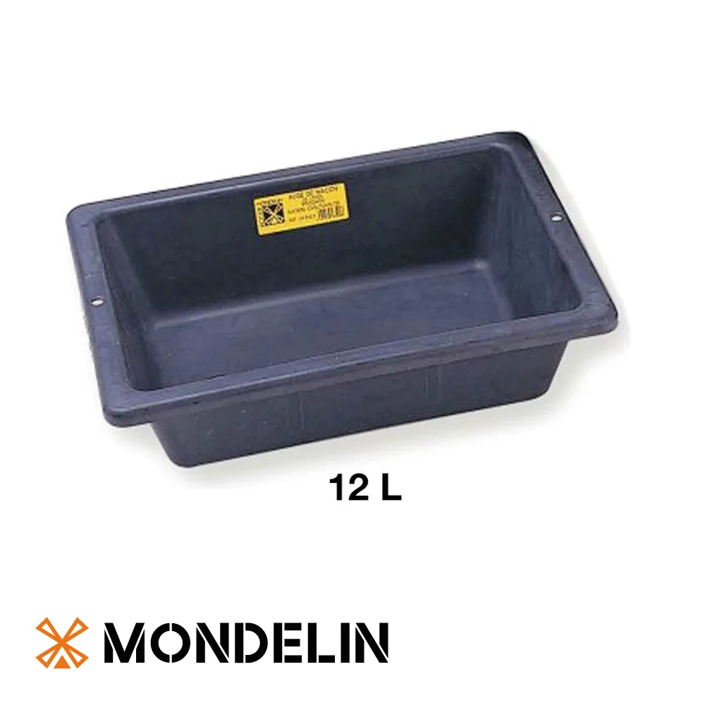 Auge à mortier - PROCHOK, rectangulaire, caoutchouc, noir - 12 L - MONDELIN