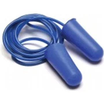 BOUCHONS D'OREILLES JETABLES AVEC CORDE, METAL DETECTABLE (100 paires/boîte)