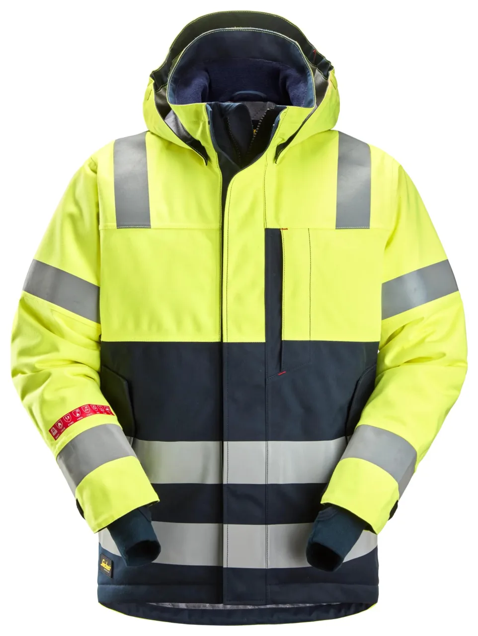 ProtecWork, Veste à capuche, isolée et imperméable, haute visibilité Classe 3